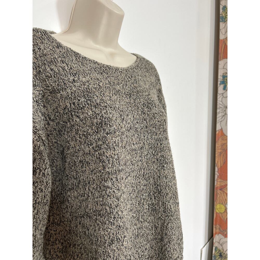 J Jill Sweater brownish gray with 3/4 sleeve cotton blend size medium